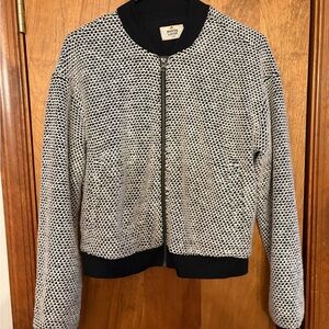 Large Women’s Marine Layer Black and White Bomber Jacket
